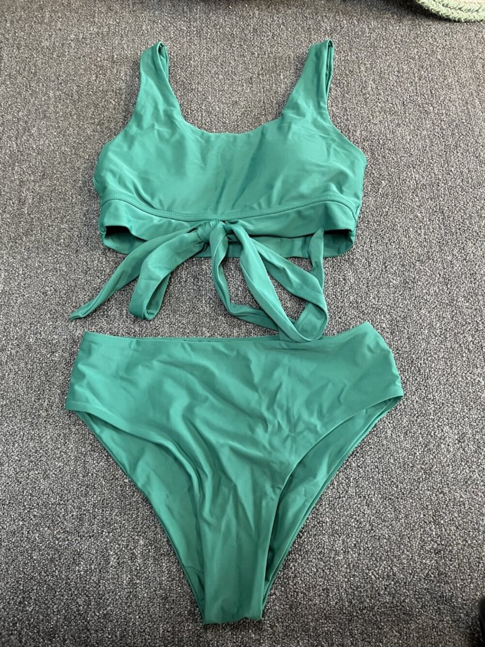 Zaful Size 6 Women's Green Tie-Front Bikini Swimsuit Set Two Piece